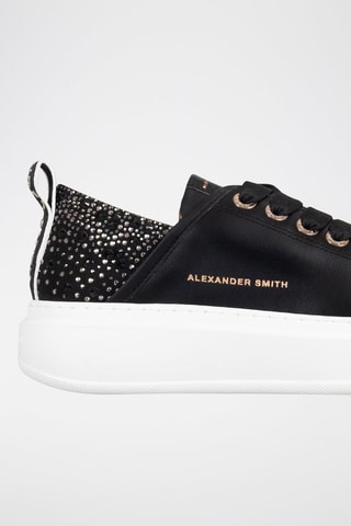 Zapatillas de piel con plataforma Wembley - Blanco, negro y plateado