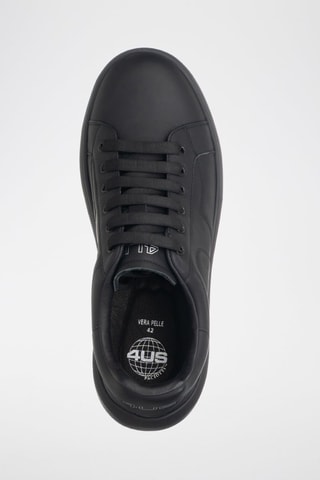Zapatillas de piel - Negro