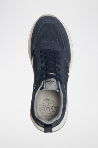 Zapatillas de nobuk - Blanco, azul y gris