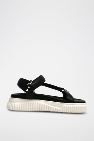Sandalias de piel napa Lisa - Blanco y negro