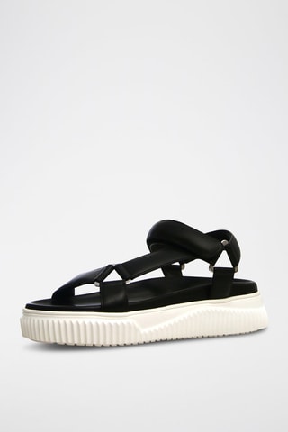 Sandalias de piel napa Lisa - Blanco y negro