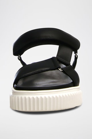 Sandalias de piel napa Lisa - Blanco y negro