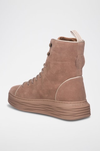 Botines de nobuk - Gris y rosa