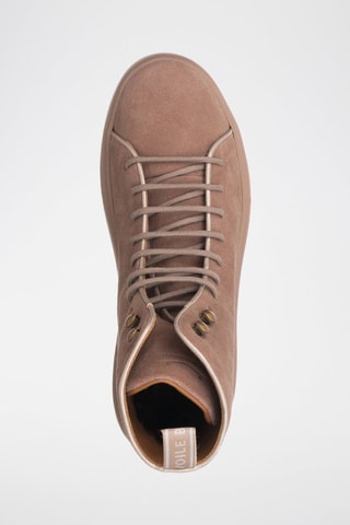 Botines de nobuk - Gris y rosa