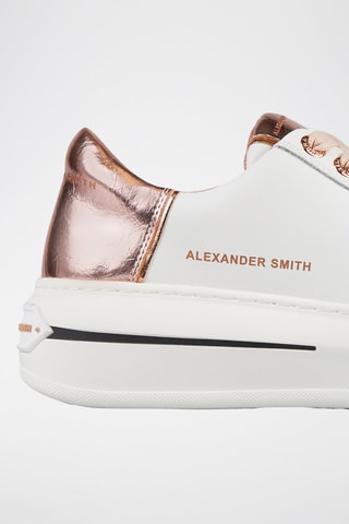 Zapatillas de piel con plataforma Lancaster - Blanco, rosa y dorado
