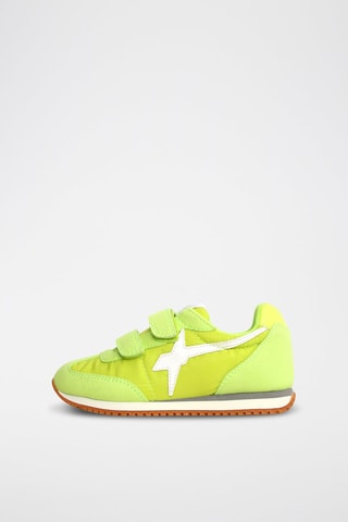 Zapatillas de nobuk - Blanco, verde y amarillo
