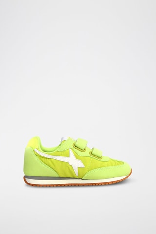 Zapatillas de nobuk - Blanco, verde y amarillo