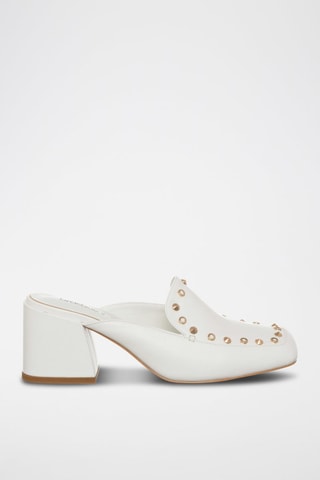 Sandalias de tacón - Blanco y dorado