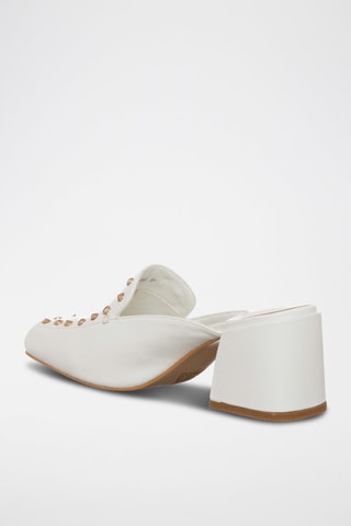 Sandalias de tacón - Blanco y dorado