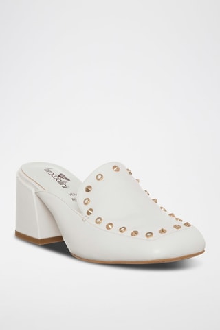 Sandalias de tacón - Blanco y dorado