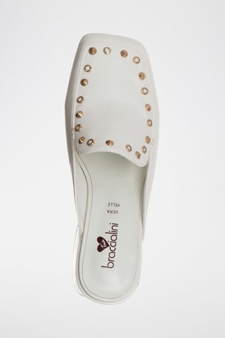 Sandalias de tacón - Blanco y dorado