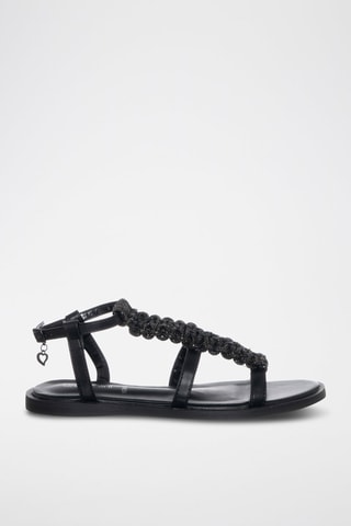 Sandalias - Negro y plateado