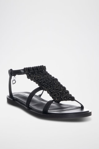 Sandalias - Negro y plateado