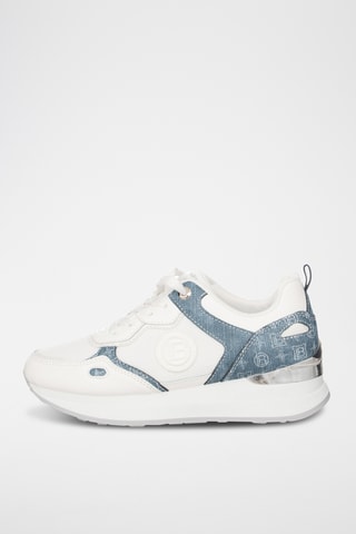 Zapatillas de piel con plataforma - Blanco