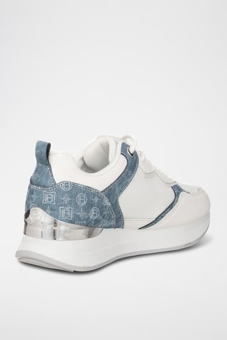 Zapatillas de piel con plataforma - Blanco