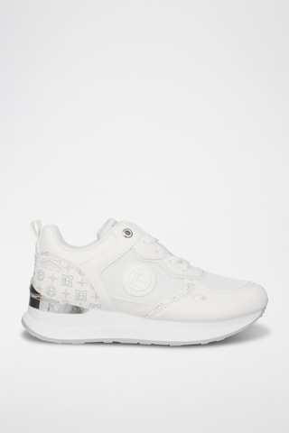Zapatillas de piel con plataforma - Blanco
