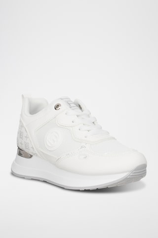 Zapatillas de piel con plataforma - Blanco