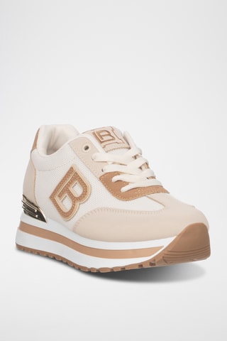 Zapatillas con plataforma - Beige