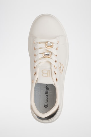 Zapatillas de piel con plataforma - Beige