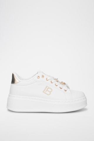 Zapatillas de piel con plataforma - Blanco