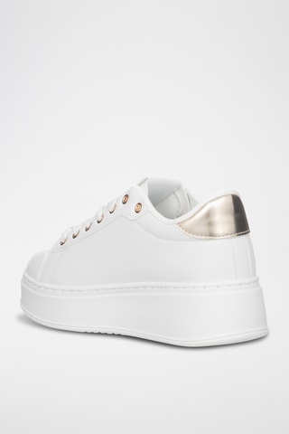 Zapatillas de piel con plataforma - Blanco