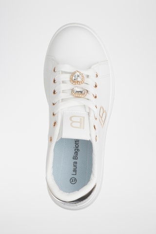 Zapatillas de piel con plataforma - Blanco