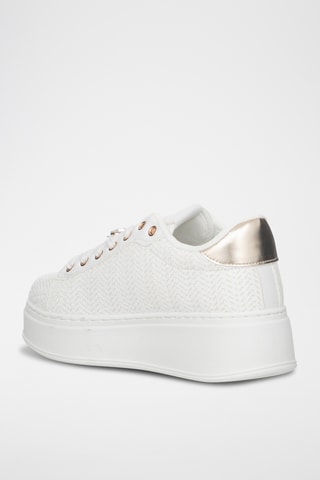 Zapatillas de piel con plataforma - Blanco