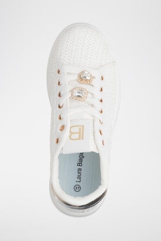 Zapatillas de piel con plataforma - Blanco