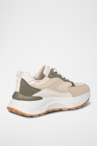 Zapatillas de piel con plataforma - Verde