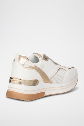 Zapatillas de piel con plataforma - Blanco