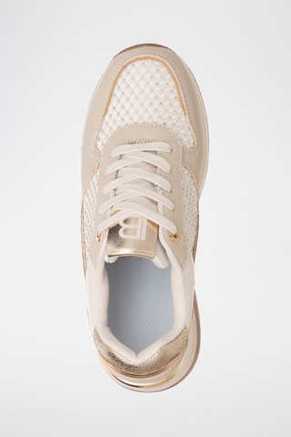 Zapatillas de piel con plataforma - Beige