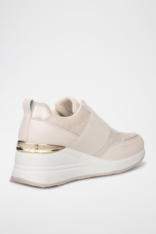 Zapatillas de piel con plataforma - Beige