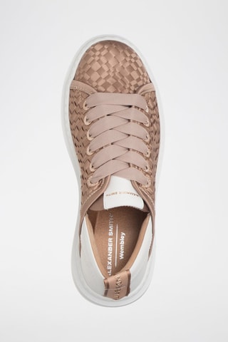 Zapatillas de piel con plataforma - Blanco y dorado