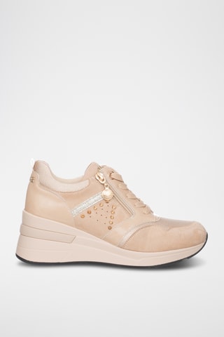 Wedge Sneakers - Beige