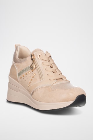Wedge Sneakers - Beige