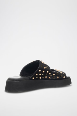 Sandalias con plataforma - Negro y dorado