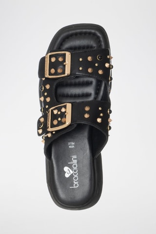 Sandalias con plataforma - Negro y dorado