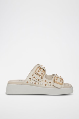 Sandalias con plataforma - Blanco y dorado