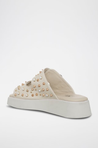 Sandalias con plataforma - Blanco y dorado