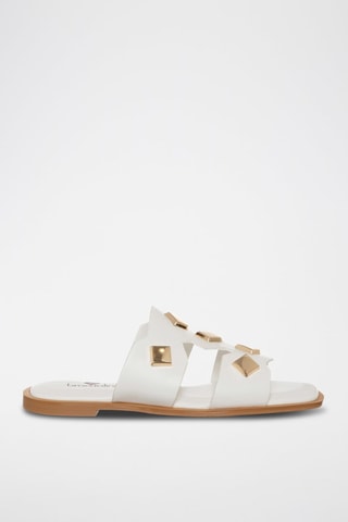 Sandalias - Blanco y dorado