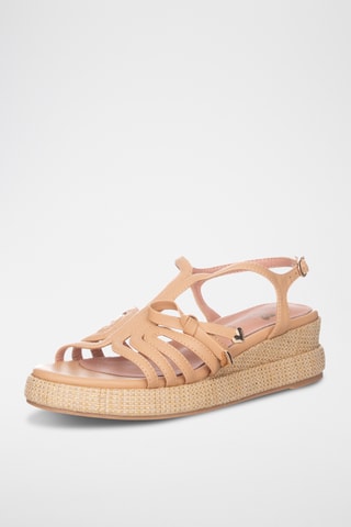 Sandalias de cuña - Camel