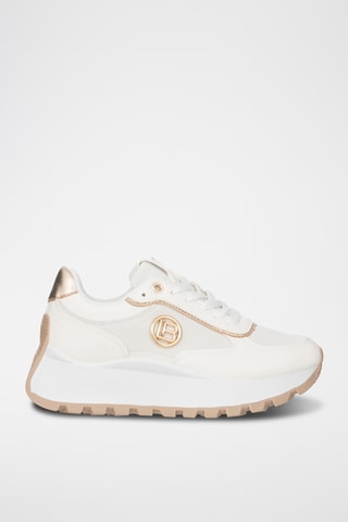Zapatillas de piel con plataforma - Blanco