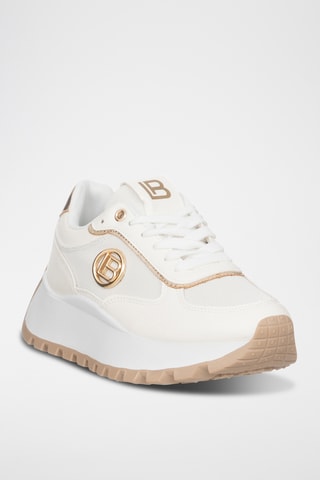 Zapatillas de piel con plataforma - Blanco