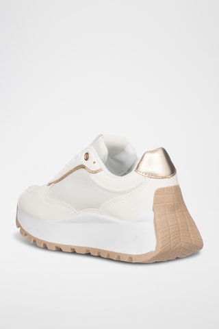 Zapatillas de piel con plataforma - Blanco
