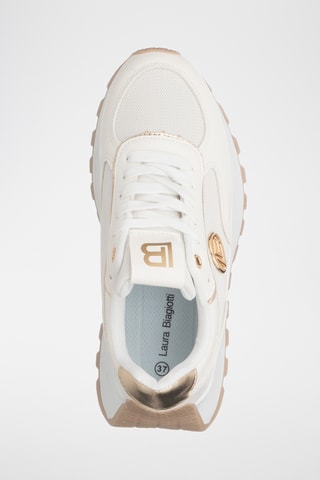 Zapatillas de piel con plataforma - Blanco