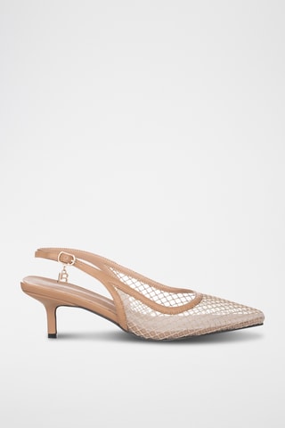 Zapatos de piel de tacón - Beige