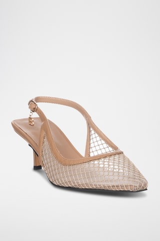 Zapatos de piel de tacón - Beige