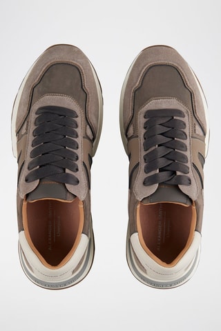 Zapatillas de piel - Blanco y marrón