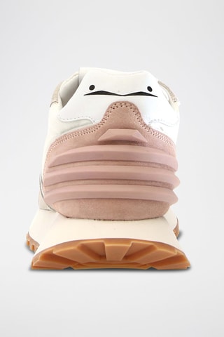 Zapatillas de piel - Blanco, rosa y gris
