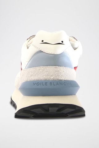 Zapatillas de nobuk - Blanco, rojo y azul